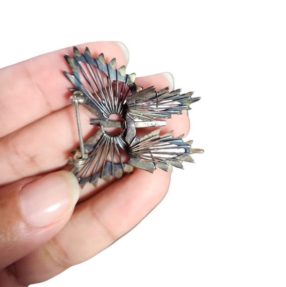 Vintage Tarnished Mexico Sterling Silver Butterfly Pin Brooch 1.25\
